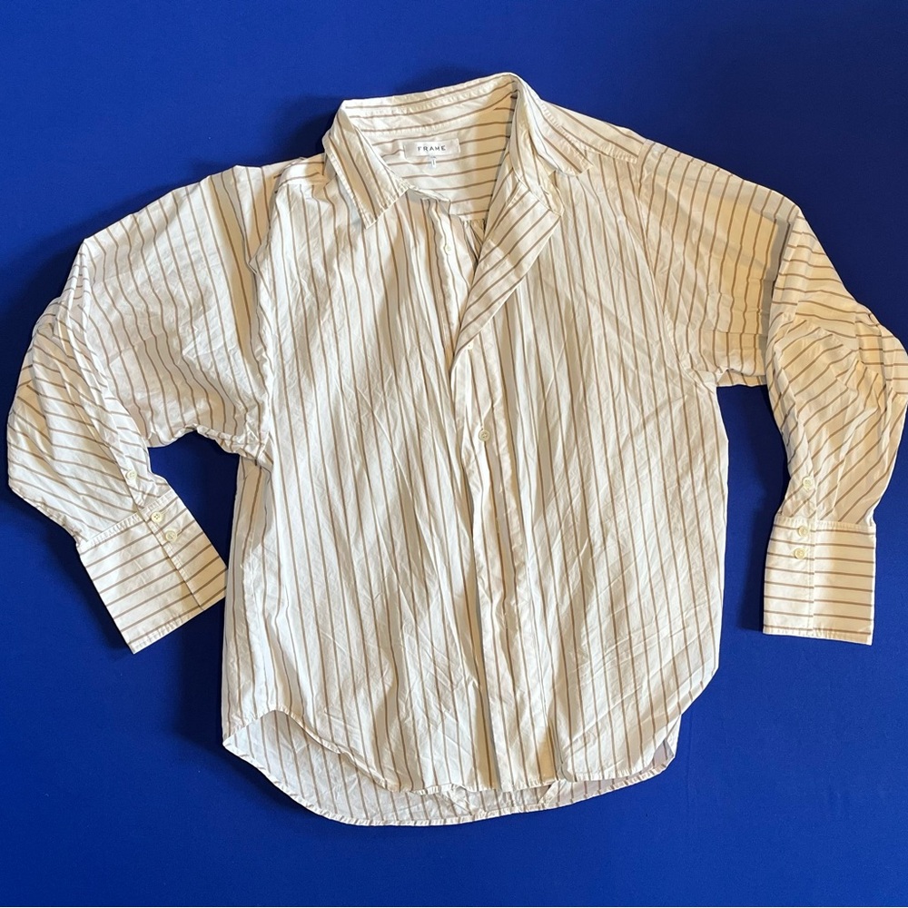 Frame striped button down shirt 100% cotton oversized